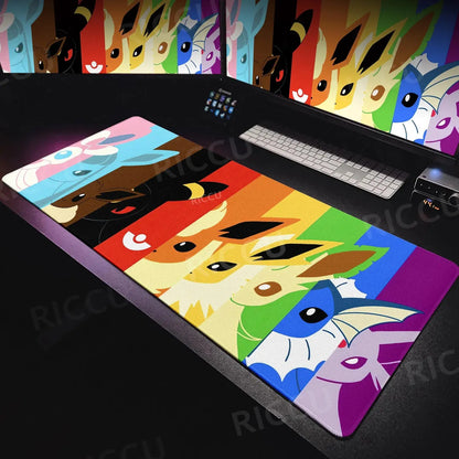 Japan Anime Gamer Mouse Pad E-eevee Cabinet Kawaii Tablepad XXL P-pokemon Keyboard Rug Laptop PC Gaming Rubber Extended DeskMats Deals 4 U  Gaming Accessories Deals 4 U