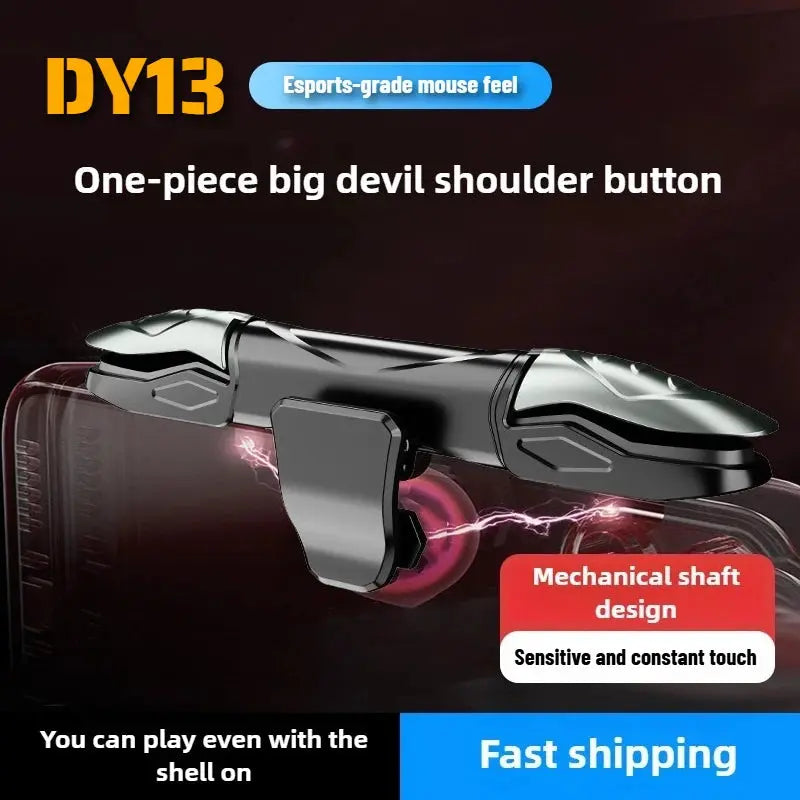 DY13 4 Fingers Chicken Eating Artifact Mobile Phone Physics Mechanical Button Game Trigger Controller for IPhone Android Gamepad Deals 4 U  Mobile Gaming Deals 4 U