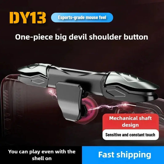 DY13 4 Fingers Chicken Eating Artifact Mobile Phone Physics Mechanical Button Game Trigger Controller for IPhone Android Gamepad Deals 4 U  Mobile Gaming Deals 4 U