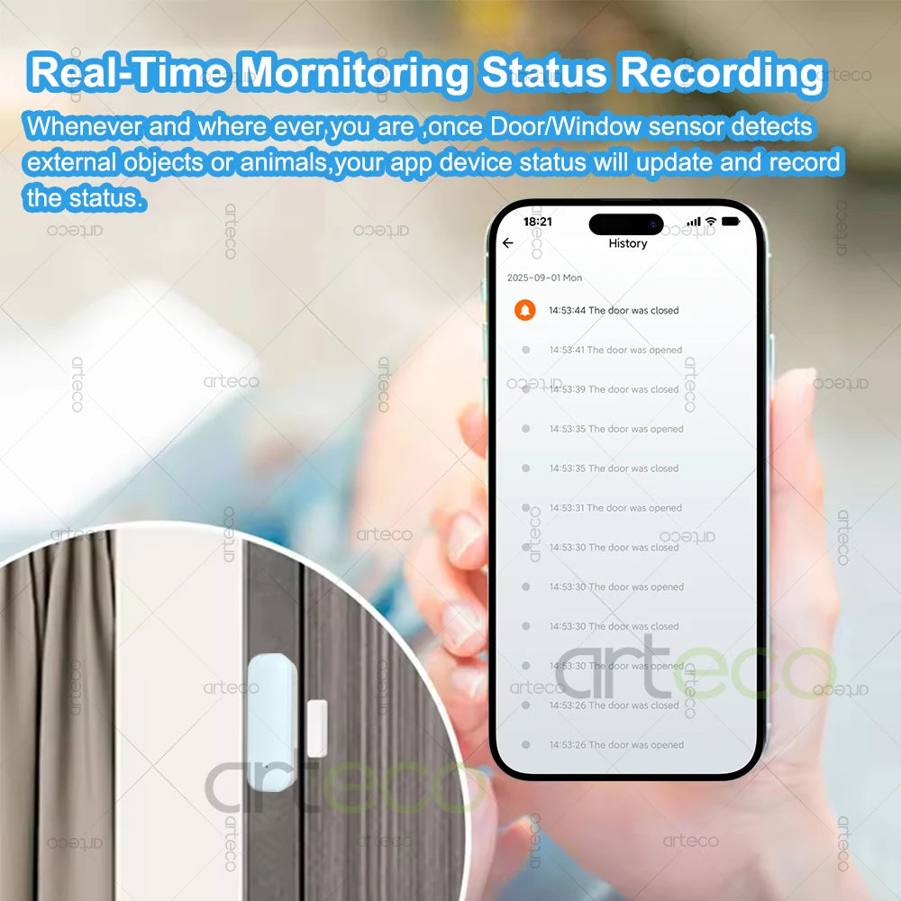 Zigbee Door Window Sensor Smart Home Security Alarm Wireless Magnetic Anti-theft Contact Detector App Remote Monitor Support Z2M Deals 4 U   Deals 4 U