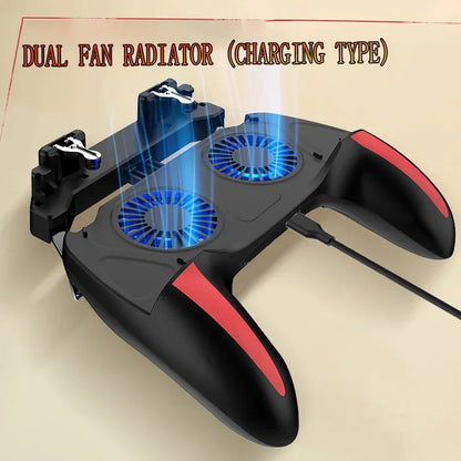 H10 Gaming Handheld Grip Game Controller Joystick Gamepad For Pubg Trigger Cooling Fan Cooler Phone 5000mAh battery/USB powered