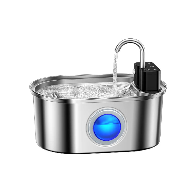 ROJECO 3.2L Stainless Steel Cat Water Fountain Wireless Sensor Smart Automatic Dog Water Dispenser Drinking Fountain 4000mAh Deals 4 U   Deals 4 U