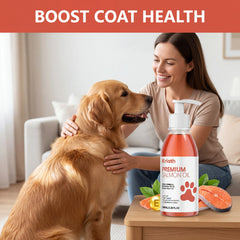 Natural Salmon Oil for Pets Dog Food Topper Liquid Vitamin E Supplement Shiny Coat and Heart Health Gentle Formula Pump Bottle Deals 4 U   Deals 4 U