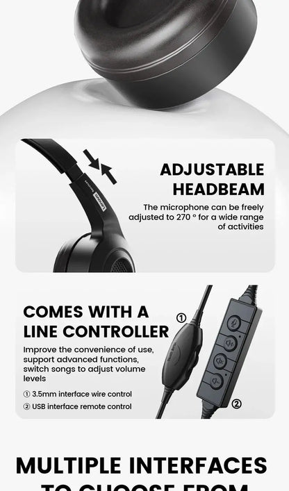 Lenovo E06 Single Ear Wired Headphone With Microphone Stereo Effect Business Meeting Office HD Call Scalable Gaming Headsets Deals 4 U  Gaming Accessories Deals 4 U