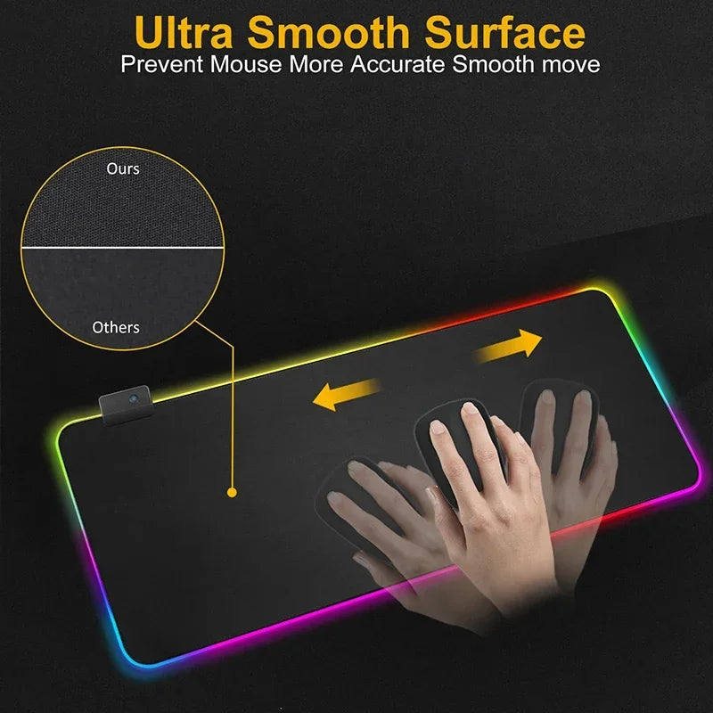 Black Mouse Pad Asus Rgb Gaming Mause Mat Anime Mats Gamer Rug Pc Xxl Cute Pads Large Game Keyboard Carpet Backlight Mousepad Deals 4 U   Deals 4 U