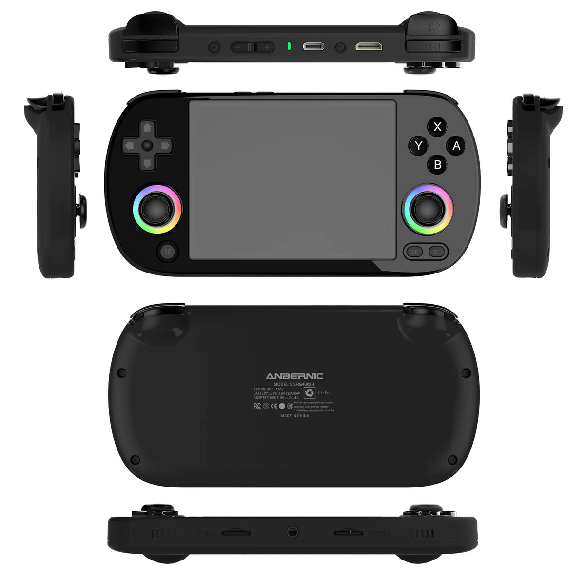 ANBERNIC RG40XX H Handheld Games Console 4.0" IPS Screen Linux 64-bit Multicolor LED Lights Retro Gaming Console Over 5000 Games
