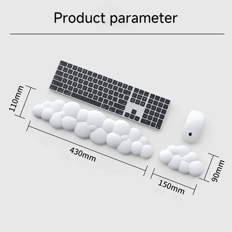 Mouse Pad with Wrist Rest Keyboard Cloud Anti-Slip Desktop Office Gamer Mouse Wrist Rest Ergonomic Keyboard Mouse Pad Wrist Rest