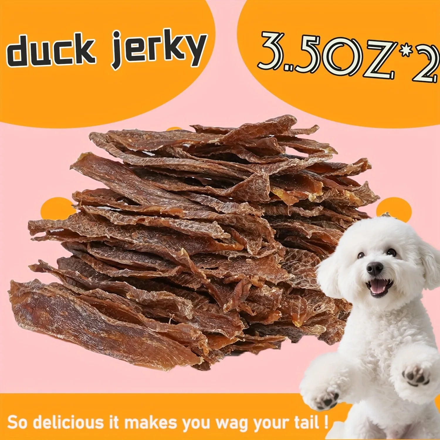 HELETY Duck Meat Jerky - Pet Teething Snack - Pet Training Reward Snack - Dog Snack - Teeth Cleaning Snack - Chewing Snack - Pet Snack - Suitable for Dogs Of All Breeds Deals 4 U   Deals 4 U