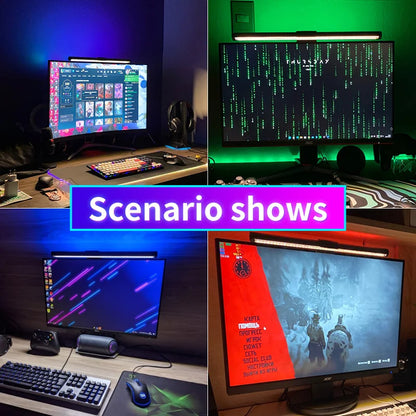 Curved RGB LED Monitor Light Bar Computer Screen lamps PC Desk Lamp USB Touch Dimmable Reading Office Gaming Gamer Lighting