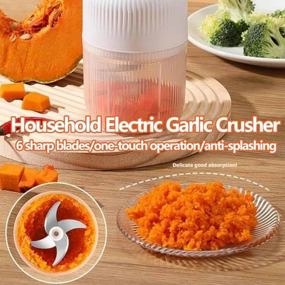 Electric Garlic Chopper,Mini Portable Veggie Cutter,Upgrade Electric Mini Garlic Chopper Set,Vegetable Chopper and Spiralizer with Container and Lid,USB Rechargeable (Blue) Deals 4 U  Smart Home gadget Deals 4 U