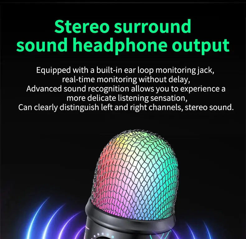 Gaming Microphone USB Microphone for PC Condenser Podcast Mic for Studio Recording with Headphone Jack, Led, Noise Cancellation Deals 4 U  Streaming Equipment Deals 4 U