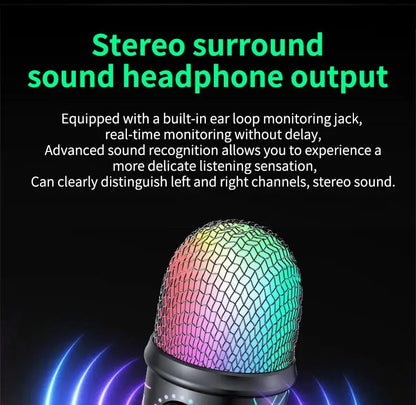 Gaming Microphone USB Microphone for PC Condenser Podcast Mic for Studio Recording with Headphone Jack, Led, Noise Cancellation Deals 4 U  Streaming Equipment Deals 4 U