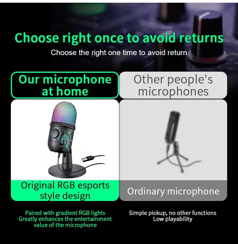 Gaming Microphone USB Microphone for PC Condenser Podcast Mic for Studio Recording with Headphone Jack, Led, Noise Cancellation Deals 4 U  Streaming Equipment Deals 4 U