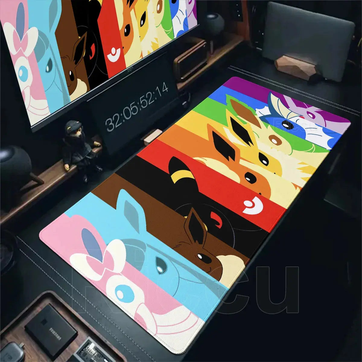 Japan Anime Gamer Mouse Pad E-eevee Cabinet Kawaii Tablepad XXL P-pokemon Keyboard Rug Laptop PC Gaming Rubber Extended DeskMats Deals 4 U  Gaming Accessories Deals 4 U