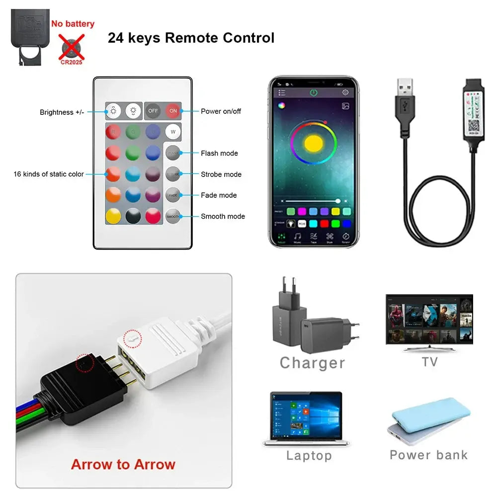 RGB LED Light Strip Lights USB 5V TV Backlight Atmosphere Lights APP Remote Control Flexible Lamp Tape Christmas Party Light Deals 4 U  RGB Hexagon Wall Lights Deals 4 U