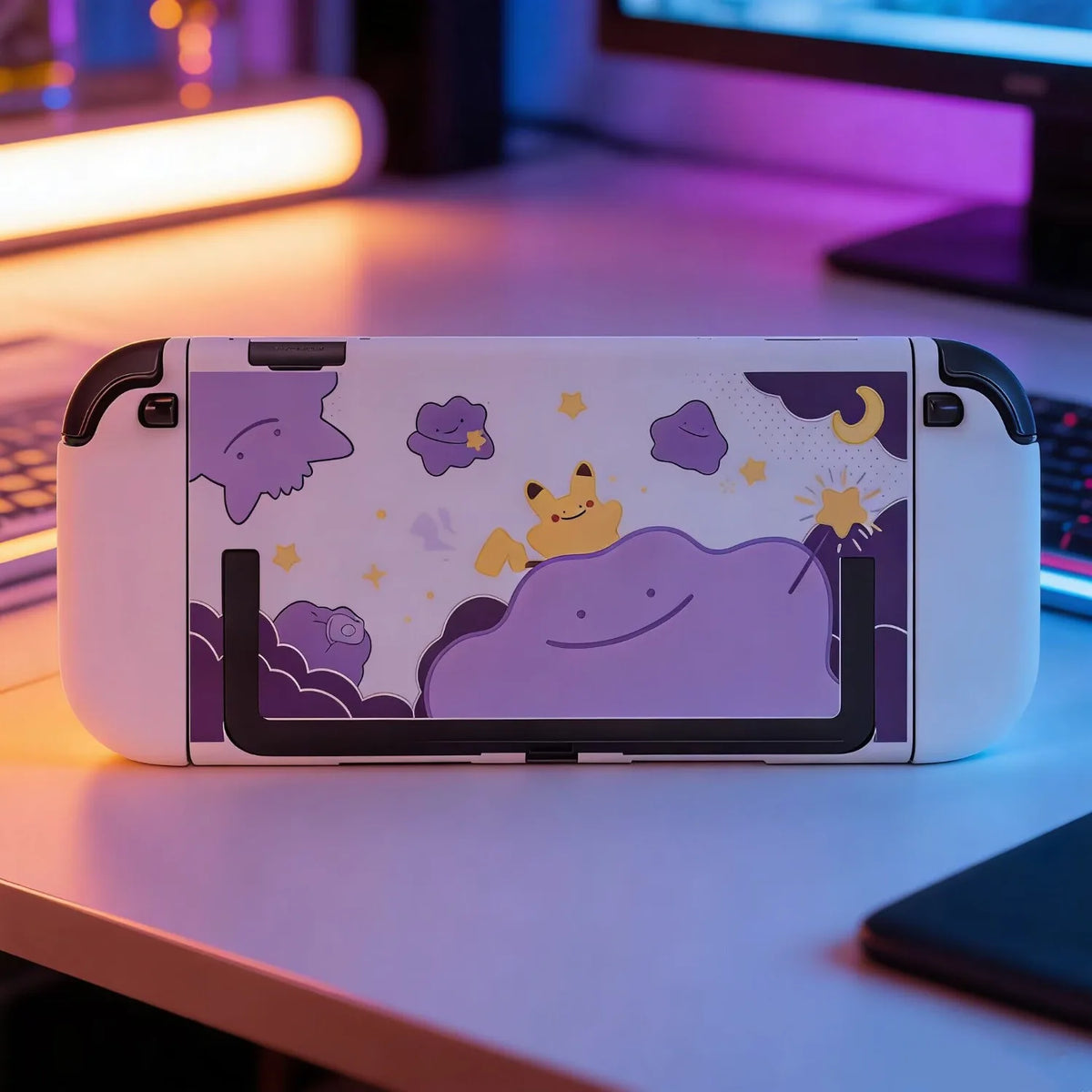 Cartoon Switch 2 Protective Case for Nintendo Switch 2 Glitter Purple Customize Joy-Con Console Case Can be inserted Dock Cover