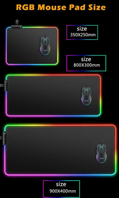 RGB Extended Hexagon Gaming Mouse Pad Rug Desk Mat Computer Accessories Anti-skid Offices Geometric Mousepad Luminous Game Mats