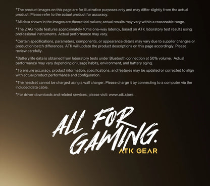 ATK N9 2.4GHz Wireless Gaming Headset with Mic for PS5 PS4 PC Mac Playstation Bluetooth Gaming Headphone with Microphone
