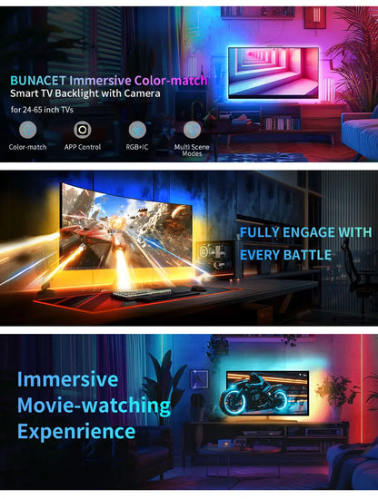 LED RGB Gaming Ambient Light Flexible Silicone Backlight Smart Desk Light Bar Eye Protection LED Lamp for Monitor Office Reading