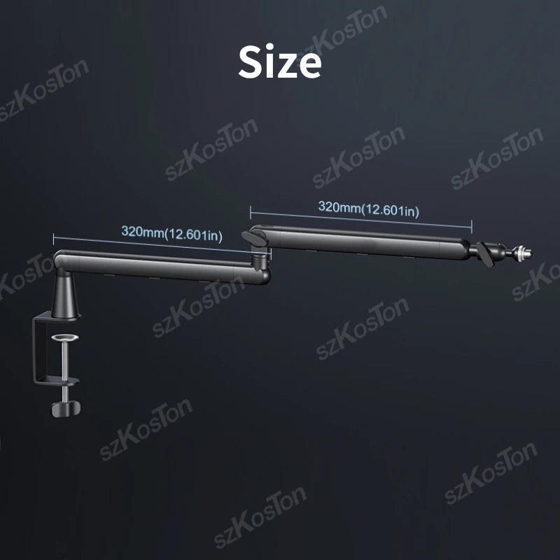 Professional Studio Low Profile Mic Arm with Extended Riser Cable Management Adjustable Microphone Stand for SM7B MV7 AM8 K688 Deals 4 U   Deals 4 U