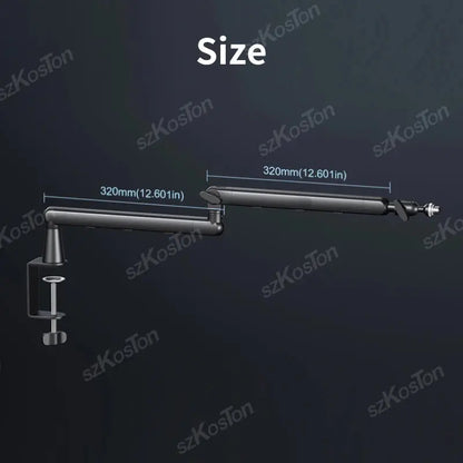 Professional Studio Low Profile Mic Arm with Extended Riser Cable Management Adjustable Microphone Stand for SM7B MV7 AM8 K688 Deals 4 U  Streaming Equipment Deals 4 U