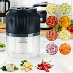 1pcs Electric Garlic Chopper, 4 Sharp Blades，Portable Veggie Chopper, 300ML Garlic Grinder Masher Onion Chopper, Blender to Vegetable, Cordless Food Processor for Ginger, Chili, Fruit, Meat, Spices, Beans, etc Deals 4 U  Smart Home Gadget Deals 4 U