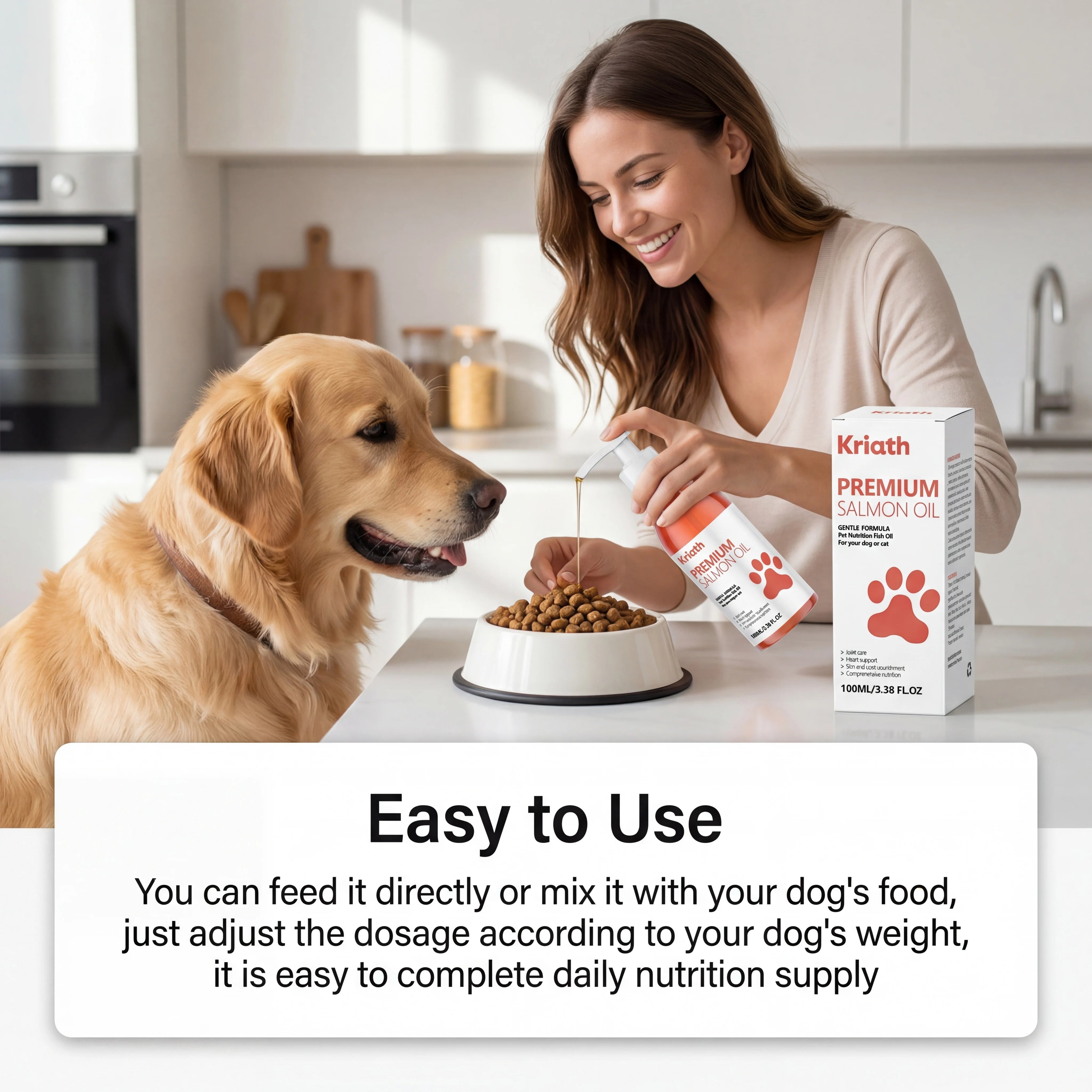 Natural Salmon Oil for Pets Dog Food Topper Liquid Vitamin E Supplement Shiny Coat and Heart Health Gentle Formula Pump Bottle Deals 4 U   Deals 4 U