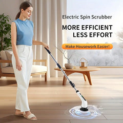 9 In 1 Electric Spin Scrubber Cordless Waterproof Cleaning Brush Multifunctional Tile Floor Tub Bathroom Kitchen Household Tool Deals 4 U   Deals 4 U