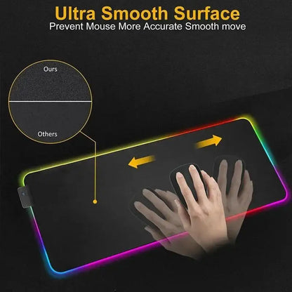 Gamepad pattern Mouse Pad XXL RGB Gaming MousePad HD Gamer Accessories Large LED Light MousePads PC Computer Carpet With Backlit