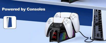 For PS5 Controller Charger DualSense Charging Station Dual Charging Dock Charger Stand for PlayStation5 Wireless Game Controller Deals 4 U  Console Accessories Deals 4 U