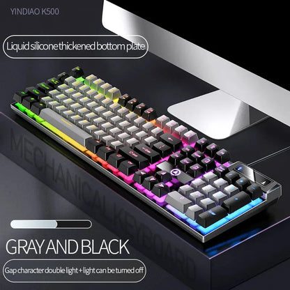 104 Keys Gaming Keyboard Wired Keyboard Color Matching Backlit Mechanical Feel Computer E-sports Peripherals for Desktop Laptop Deals 4 U  Gaming Accessories Deals 4 U