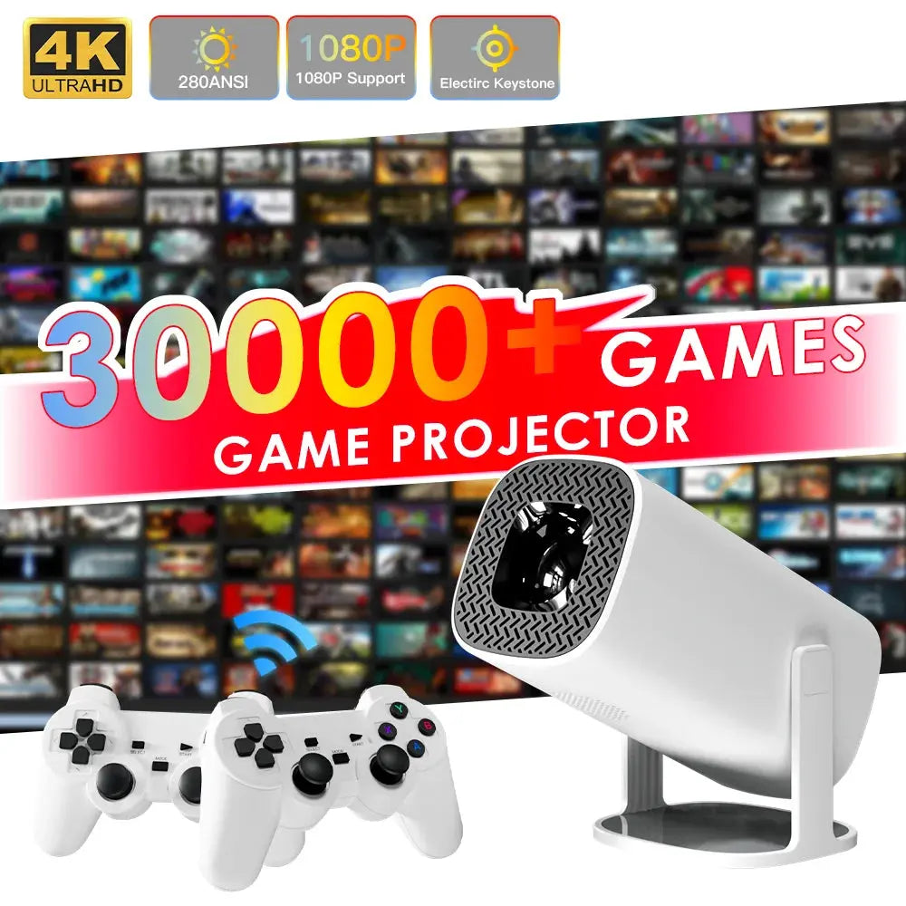 Android 11 Gaming Projector P30MAX 64GB TF Card Wireless Gaming Controller Dual WIFI 1280*720P Home Theater Portable Projector Deals 4 U  Gaming Accessories Deals 4 U