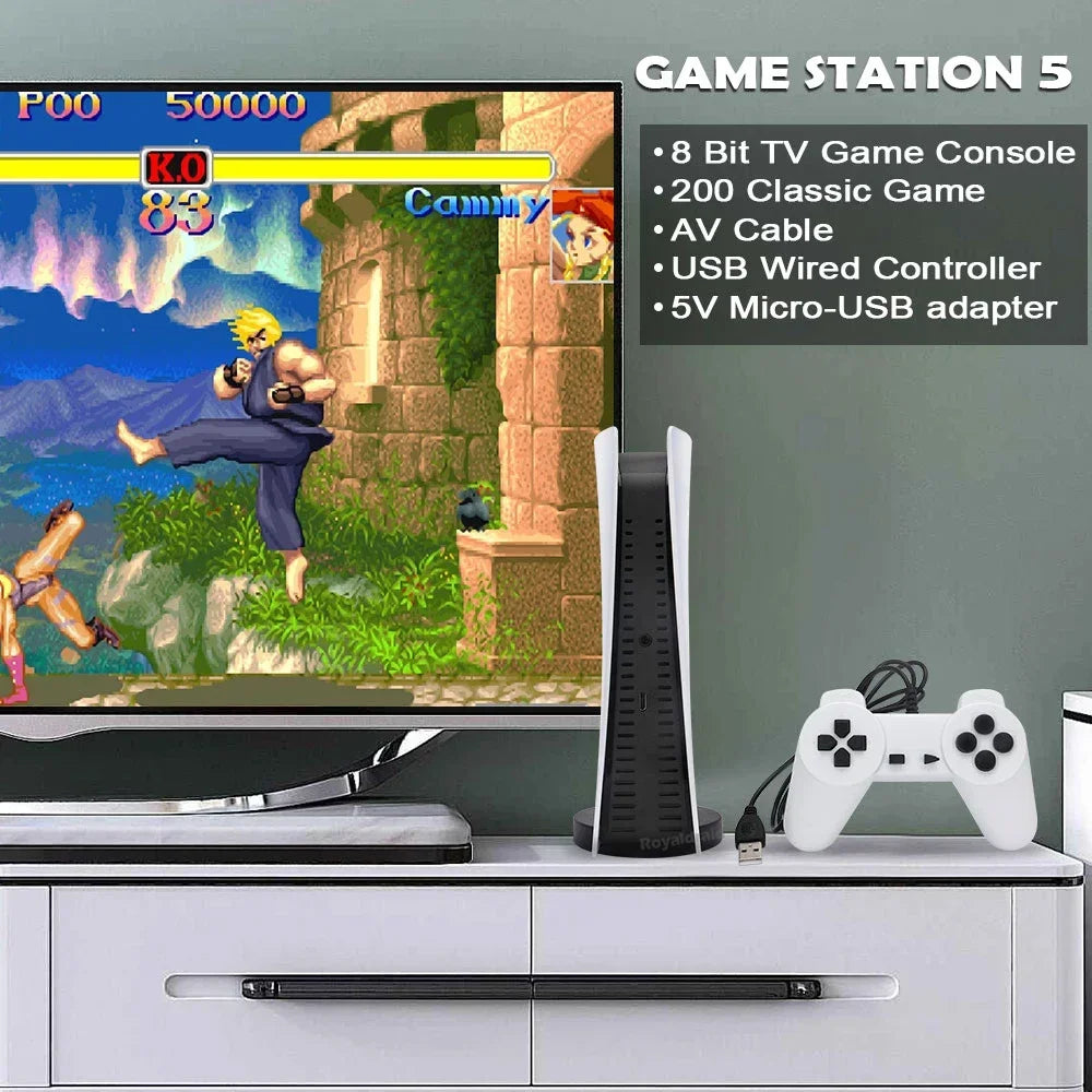 GS5 Game Station 5 Video Game Console With 200 Classic Games 8 Bit TV Console Retro USB Wired Handheld Two Game Player AV Output Deals 4 U  Gaming Accessories Deals 4 U