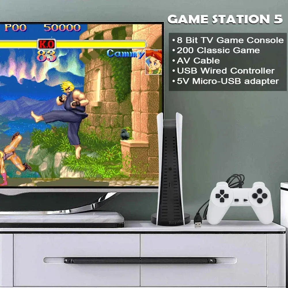 GS5 Game Station 5 Video Game Console With 200 Classic Games 8 Bit TV Console Retro USB Wired Handheld Two Game Player AV Output Deals 4 U  Gaming Accessories Deals 4 U