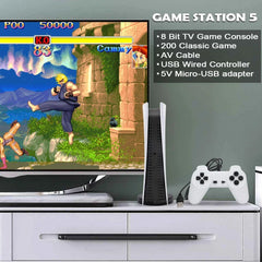 GS5 Game Station 5 Video Game Console With 200 Classic Games 8 Bit TV Console Retro USB Wired Handheld Two Game Player AV Output Deals 4 U  Gaming Accessories Deals 4 U