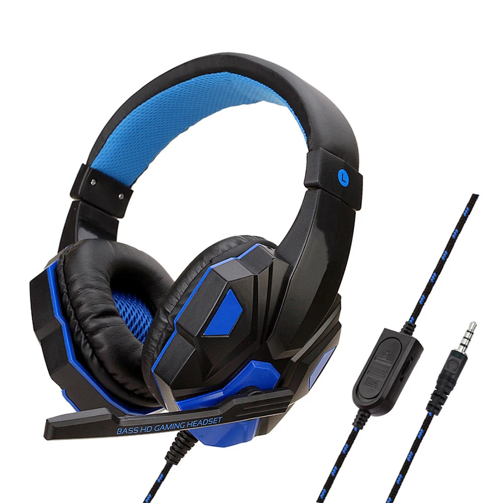 Gaming Wired Headphones 3.5mm Bass Stereo Gamer Music Headset With Microphone Earphone For PS4 Xbox One Switch Phone Laptops PC Deals 4 U   Deals 4 U