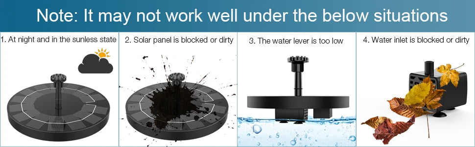 Solar Water Fountain Pool Pond Waterfall Fountain Garden Decoration Outdoor Bird Bath Solar Powered Floating Water Pump Deals 4 U   Deals 4 U