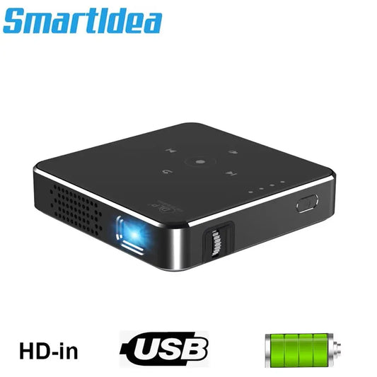 Smartldea New Mini dlp HD Projector support 1080p build in Battery Capacity wired Phone Mirroring proyector Home Theater beamer Deals 4 U  Gaming Accessories Deals 4 U