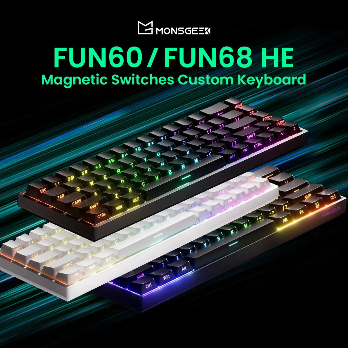 Akko MonsGeek FUN68 FUN60 PRO&MAX  HE Magnetic Keyboard 60% 65% Gaming Keyboards Rapid Trigger 8K Custom Keyboard Gamer Esports Deals 4 U  Gaming Accessories Deals 4 U