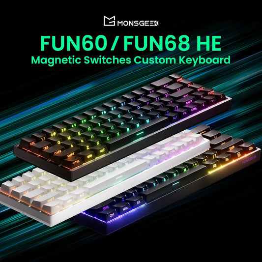 Akko MonsGeek FUN68 FUN60 PRO&MAX  HE Magnetic Keyboard 60% 65% Gaming Keyboards Rapid Trigger 8K Custom Keyboard Gamer Esports Deals 4 U  Gaming Accessories Deals 4 U