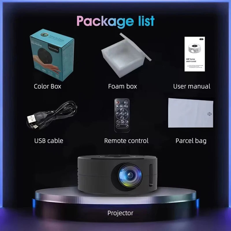 YT200 Smart home high-definition miniature portable projector small mobile phone projector wireless Projection Support 1080p Deals 4 U   Deals 4 U