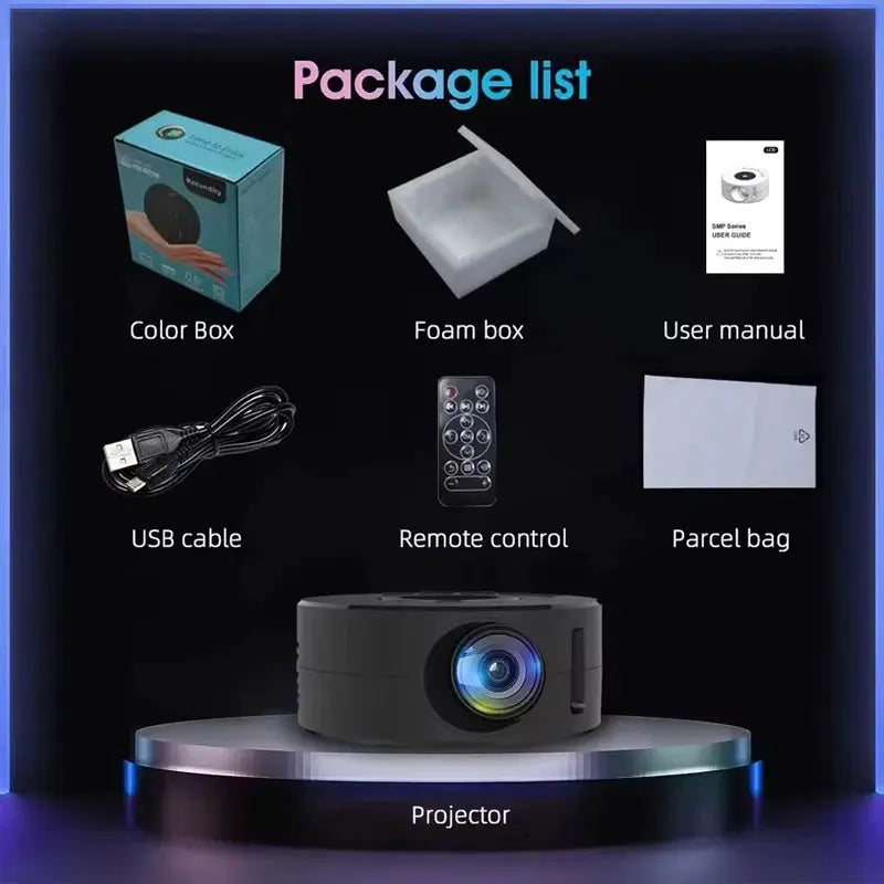 YT200 Smart home high-definition miniature portable projector small mobile phone projector wireless Projection Support 1080p Deals 4 U  Gaming Accessories Deals 4 U