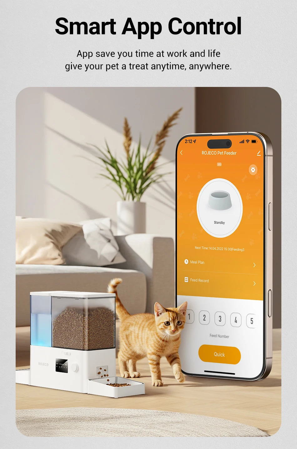 ROJECO 8.5L Automatic Pet Feeder Water Fountain WIFI APP Remote Control Smart Dog 5L Food Dispenser 3.5L Gravity Water Drinker ﻿ Deals 4 U  Automatic Pet Feeder Deals 4 U