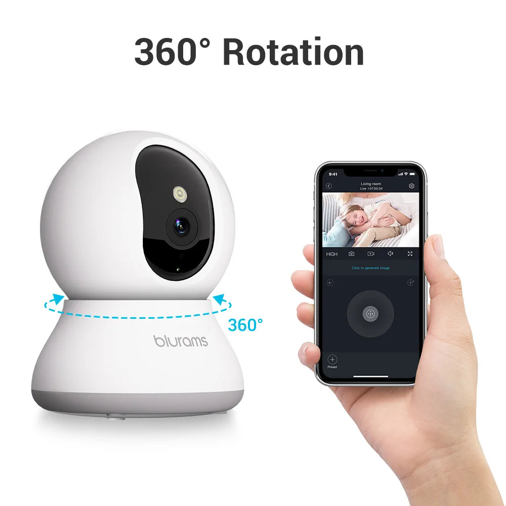 blurams Pet Camera 2K, 360° Indoor Security Camera, Dog Camera with Phone App, PTZ Cameras for Home Security Indoor, 2-Way Audio Deals 4 U   Deals 4 U