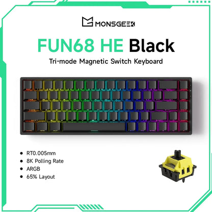 Akko MonsGeek FUN68 FUN60 PRO&MAX  HE Magnetic Keyboard 60% 65% Gaming Keyboards Rapid Trigger 8K Custom Keyboard Gamer Esports Deals 4 U  Gaming Accessories Deals 4 U