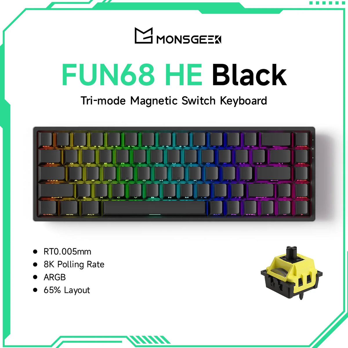 Akko MonsGeek FUN68 FUN60 PRO&MAX  HE Magnetic Keyboard 60% 65% Gaming Keyboards Rapid Trigger 8K Custom Keyboard Gamer Esports Deals 4 U   Deals 4 U