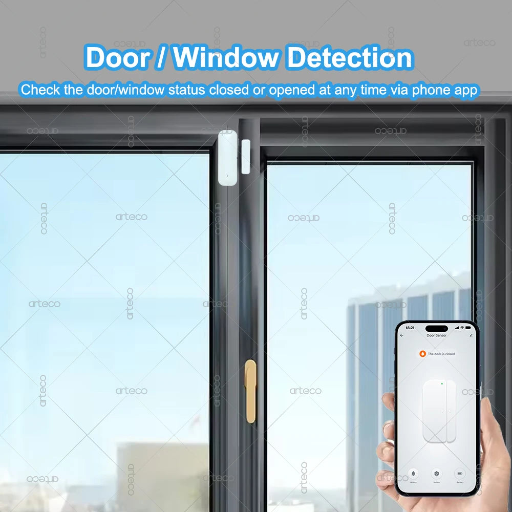 Zigbee Door Window Sensor Smart Home Security Alarm Wireless Magnetic Anti-theft Contact Detector App Remote Monitor Support Z2M Deals 4 U   Deals 4 U