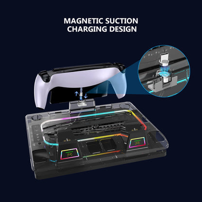 GAMINJA P53 RGB Multi-Function Cooling Base For PS5slim PS5 Controller Charger And For PS Portal Remote Player Magnetic Charger