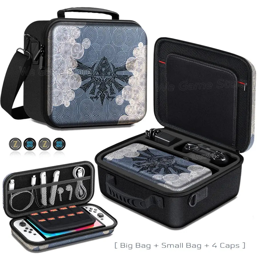 Travel Carrying Case For Nintendo Switch OLED Console Gaming Accessories High Quality Portable Storage Messenger Bag Hard Shell Deals 4 U  Console Accessories Deals 4 U