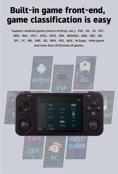 ANBERNIC RG353M Handheld Game Console 3.5 Inch Multi-touch Screen Dual OS Aluminum Alloy Shell HDMI-compatible WIFI Gaming Video Player
